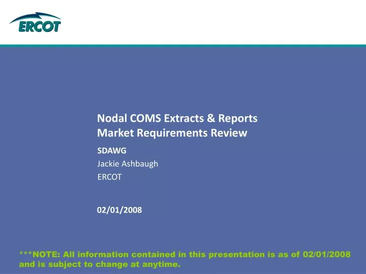 nodal coms extracts reports market requirements review