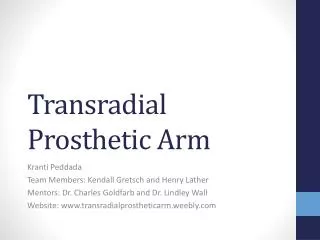 Transradial Prosthetic Arm