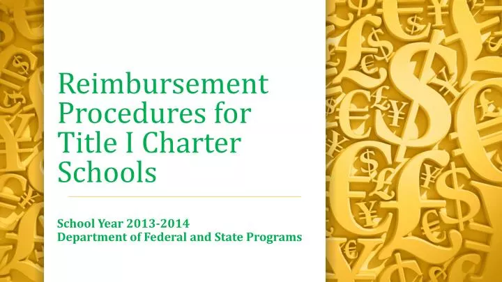 reimbursement procedures for title i charter schools