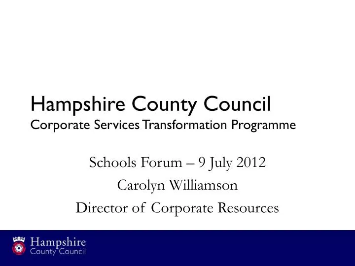 hampshire county council corporate services transformation programme