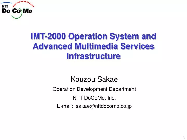 imt 2000 operation system and advanced multimedia services infrastructure