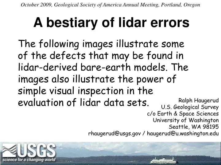 a bestiary of lidar errors
