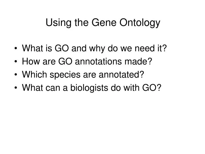 using the gene ontology
