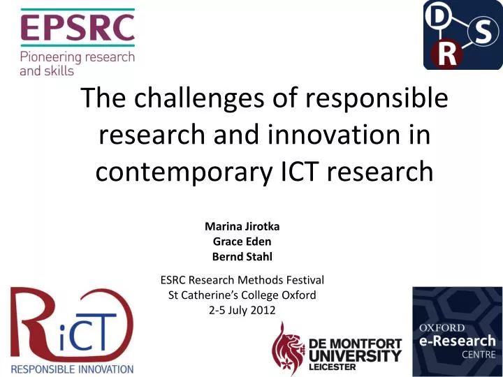 the challenges of responsible research and innovation in contemporary ict research