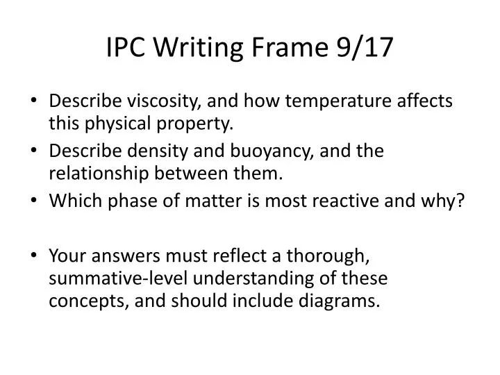 ipc writing frame 9 17