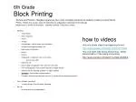 6th Grade Block Printing - slide 1