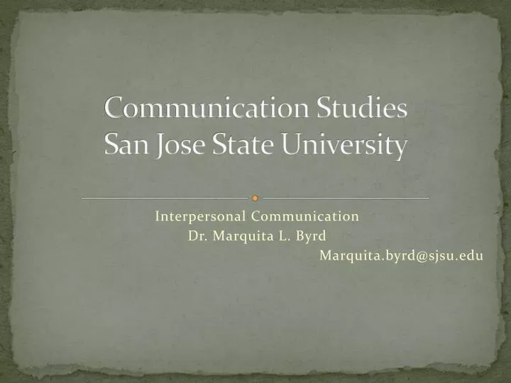 communication studies san jose state university