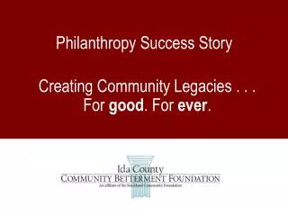 Philanthropy Success Story