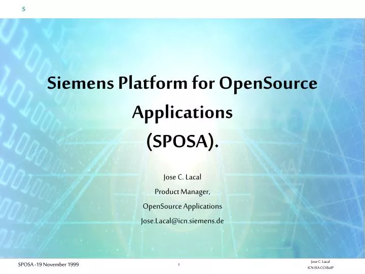 siemens platform for opensource applications sposa