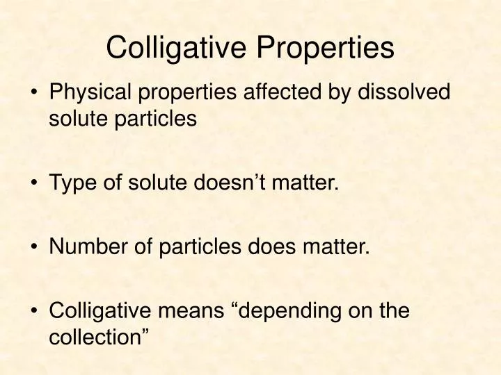 colligative properties