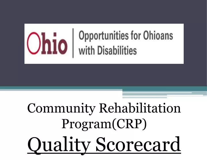 community rehabilitation program crp quality scorecard