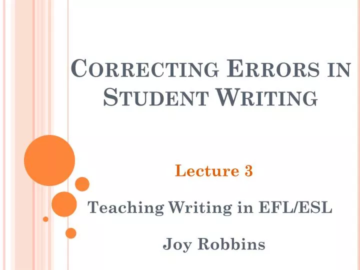 correcting errors in student writing