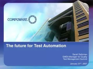 The future for Test Automation