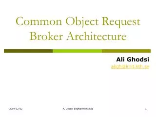 Common Object Request Broker Architecture