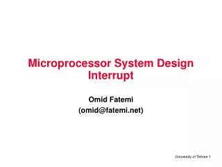 Microprocessor System Design Interrupt