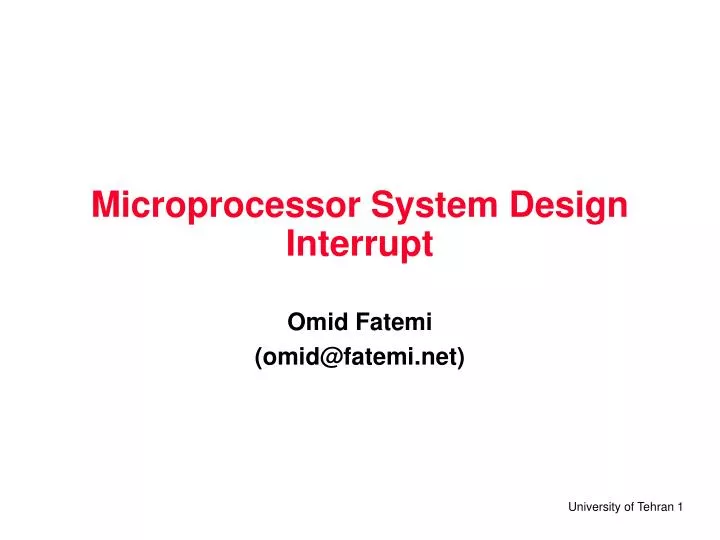 microprocessor system design interrupt
