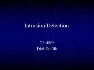 Intrusion Detection