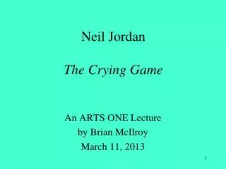 Neil Jordan The Crying Game