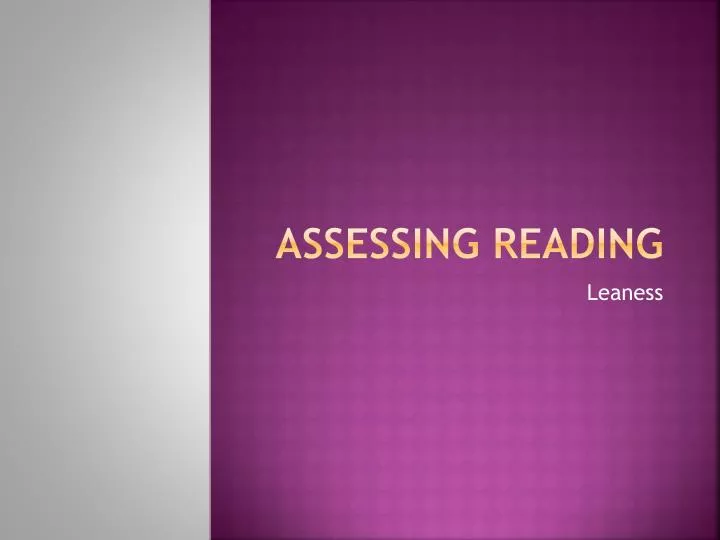 assessing reading