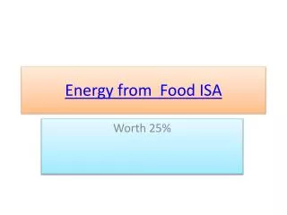 Energy from Food ISA