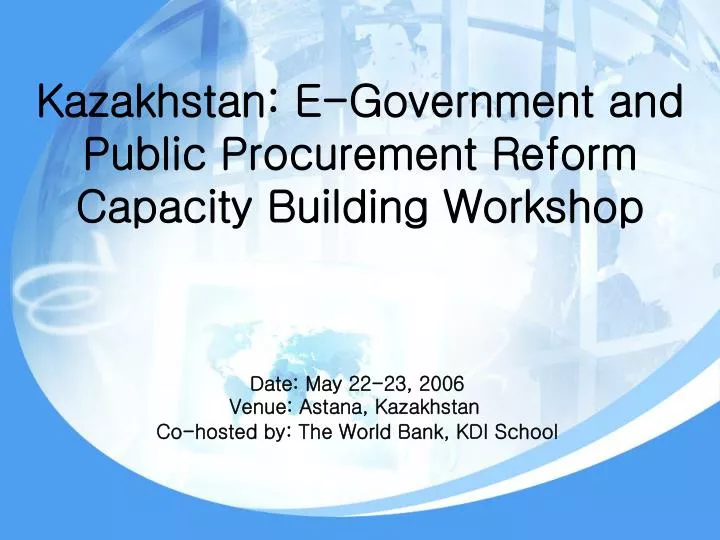 kazakhstan e government and public procurement reform capacity building workshop