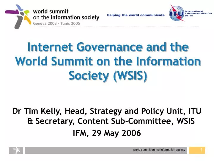 internet governance and the world summit on the information society wsis