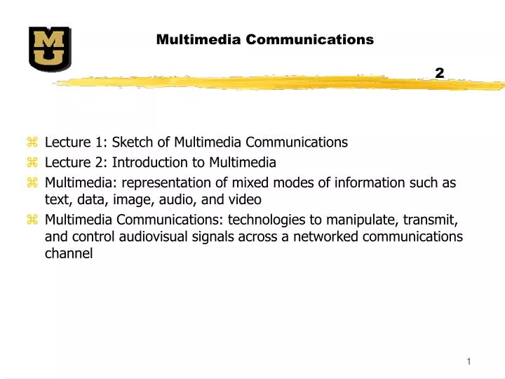 multimedia communications 2