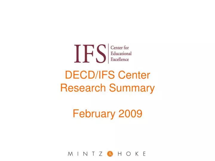 decd ifs center research summary february 2009