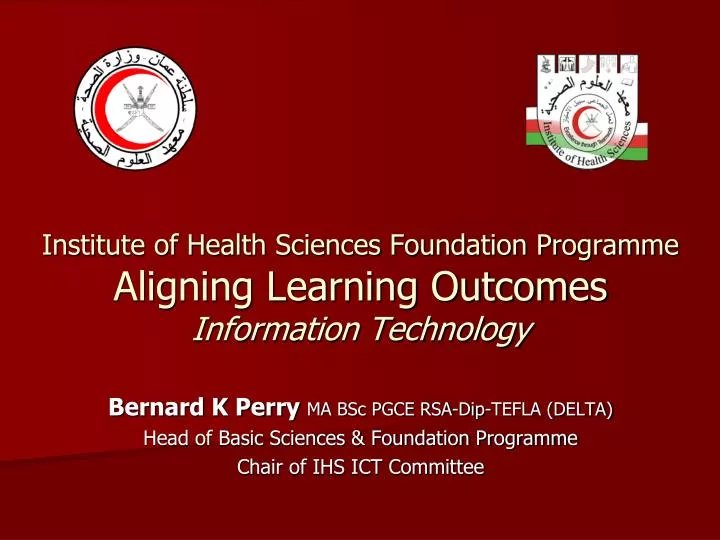 institute of health sciences foundation programme aligning learning outcomes information technology