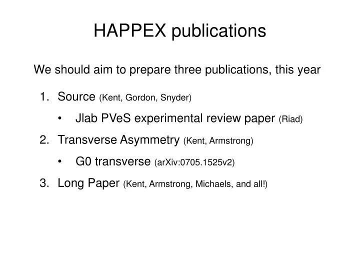 happex publications