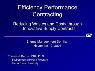 Efficiency Performance Contracting