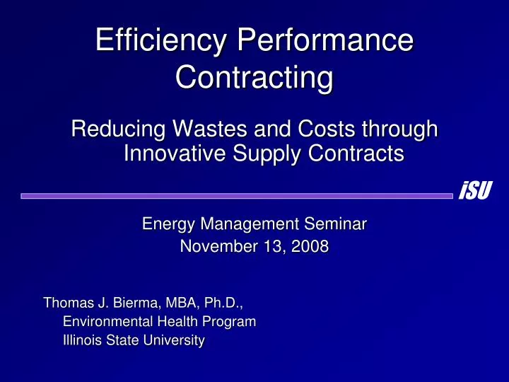 efficiency performance contracting