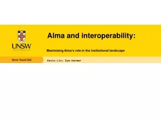 Alma and interoperability :