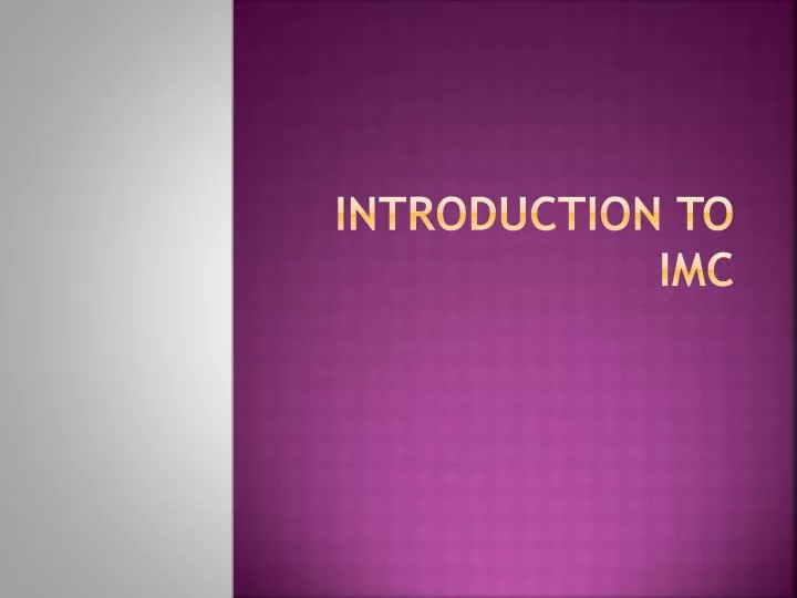 introduction to imc