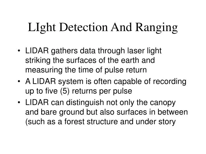 light detection and ranging