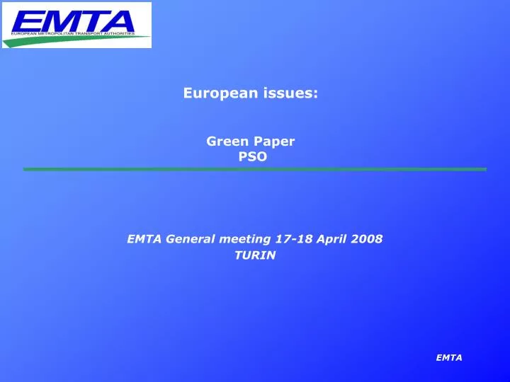 european issues green paper pso