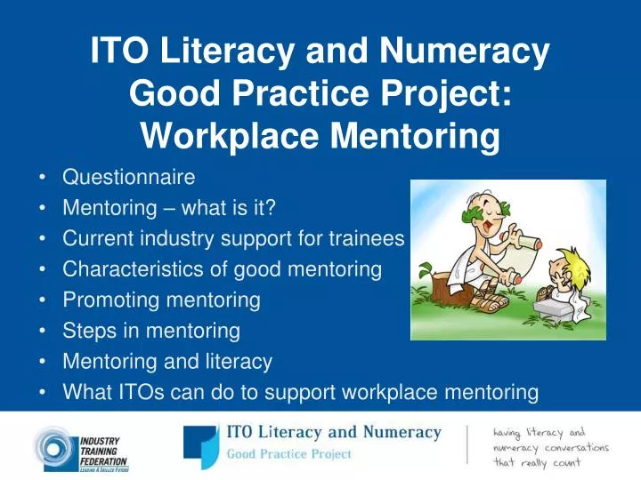 ito literacy and numeracy good practice project workplace mentoring