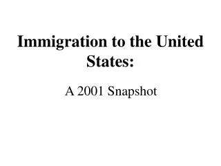 Immigration to the United States:
