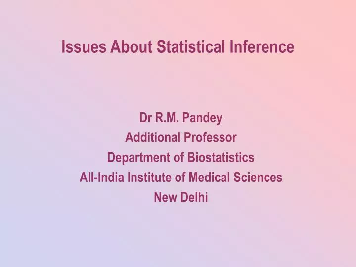 issues about statistical inference