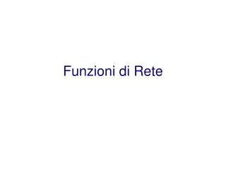 funzioni di rete