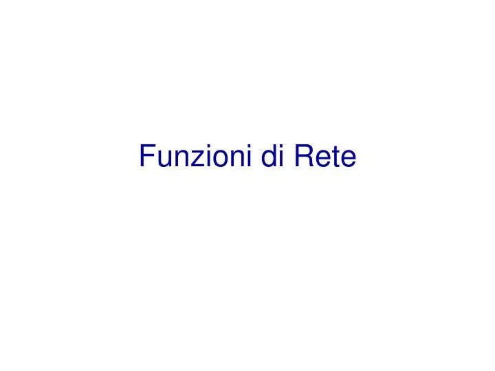 funzioni di rete