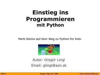 einstieg ins programmieren mit python