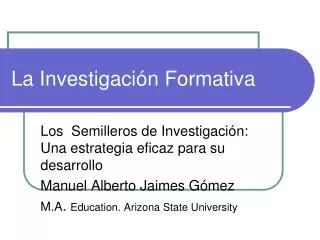 la investigaci n formativa