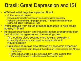 Brasil: Great Depression and ISI
