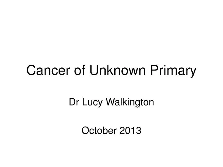 cancer of unknown primary