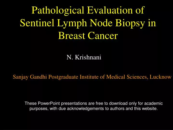 pathological evaluation of sentinel lymph node biopsy in breast cancer
