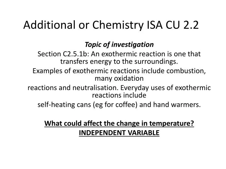 additional or chemistry isa cu 2 2