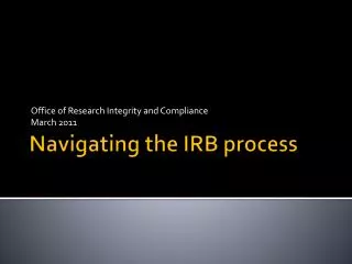 Navigating the IRB process