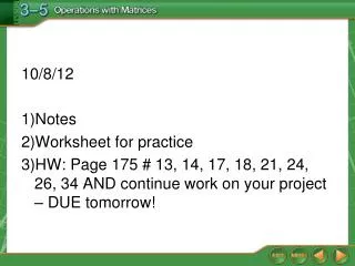 10/8/12 Notes Worksheet for practice