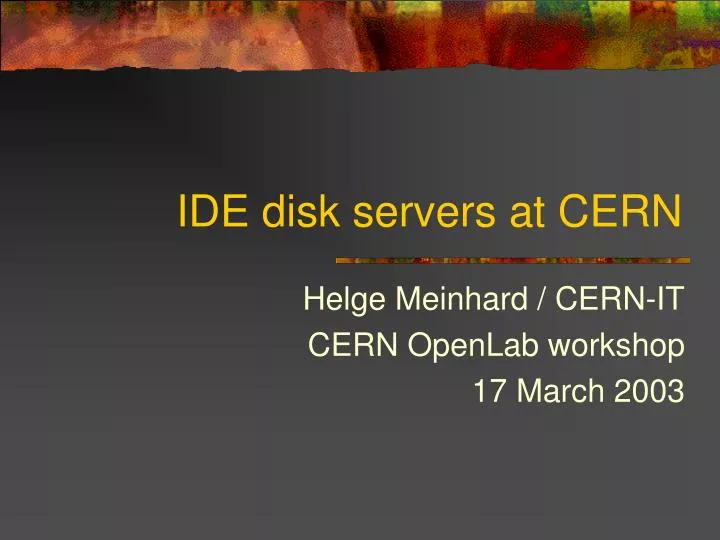 ide disk servers at cern